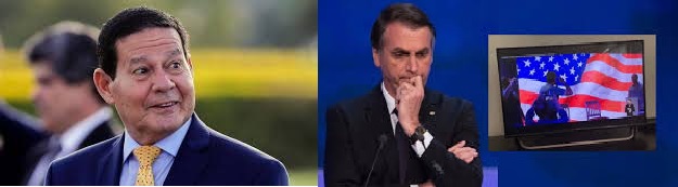 bolsonaro no centro de tsunamis e mourão à espreita